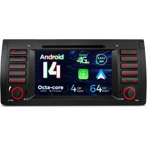 XTRONS Android 14 Car Stereo for BMW X5 E53 (1999-2006), 7 Inch IPS Touch Screen Head Unit GPS Navigation Bluetooth Built-in DSP Support CarPlay Android Auto 4G LTE DVD TPMS Backup Camera (4+64G) in Kuwait