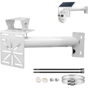 11.8" Outdoor Camera Pole Mount, Heavy Duty Pipe Bracket with L Plate, Fits Bullet & Dome Cameras and Solar Panels, Comes with Clamps Zip Ties Compatible with Hik, Arlo, Reolink, Ring in Saudi Arabia
