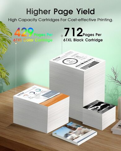 61XL Ink Cartridge Replacement for HP 61 Ink Cartridge Combo Pack for HP 61XL for Envy 4500 4501 4502 5530 4502 Officejet 4630 4635 Deskjet 1000 1010 2540 Printer (2 Pack,1 Black, 1 Tri-Color) in Saudi Arabia