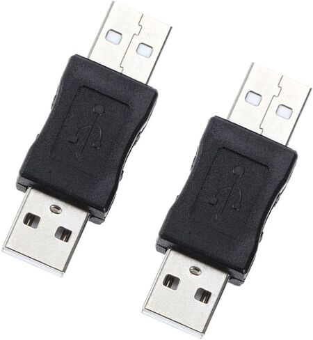 USB Male to Male Connector Adapter 2pc 2.0 for Fast Data Transfer Black in Saudi Arabia