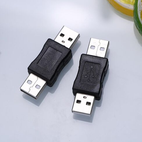 USB Male to Male Connector Adapter 2pc 2.0 for Fast Data Transfer Black in Saudi Arabia