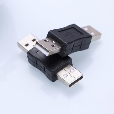 USB Male to Male Connector Adapter 2pc 2.0 for Fast Data Transfer Black in Saudi Arabia