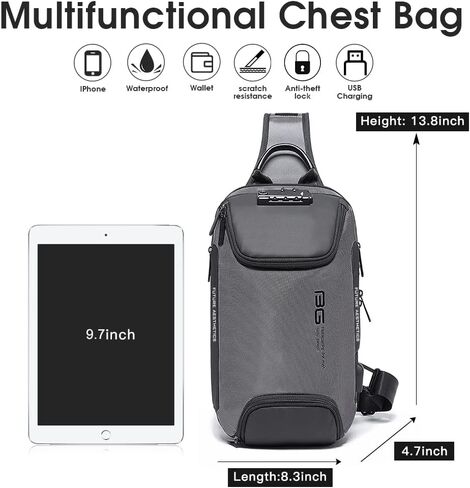 BANGE Sling Bag - Waterproof Men's Chest Shoulder Crossbody Sling Backpack in Saudi Arabia