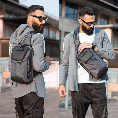 BANGE Sling Bag - Waterproof Men's Chest Shoulder Crossbody Sling Backpack in Saudi Arabia
