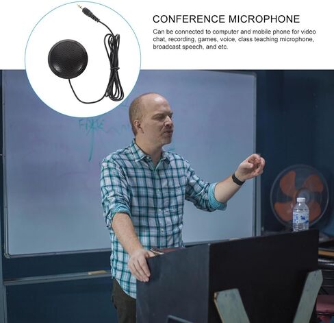 USB Conference Microphone with Noise Reduction and Omnidirectional Sound Pickup for Computer Desktop Use, Plastic Material, for Broadcast Speech and Gaming in Saudi Arabia