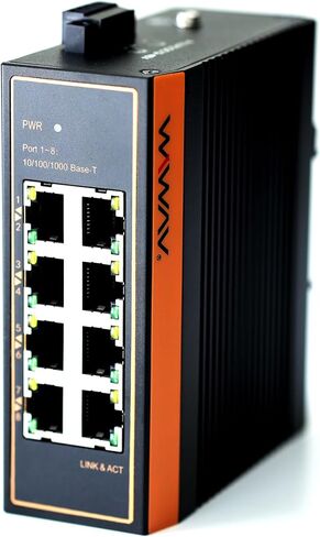 W1108-8GE-I 10/100/1000Mbps Unmanaged 8-Port Gigabit Industrial Ethernet Switches with DIN Rail/Wall-Mount (UL Listed, IP40, -40 to 85°C) in Saudi Arabia
