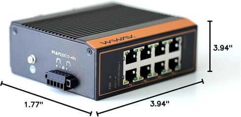 W1108-8GE-I 10/100/1000Mbps Unmanaged 8-Port Gigabit Industrial Ethernet Switches with DIN Rail/Wall-Mount (UL Listed, IP40, -40 to 85°C) in Saudi Arabia