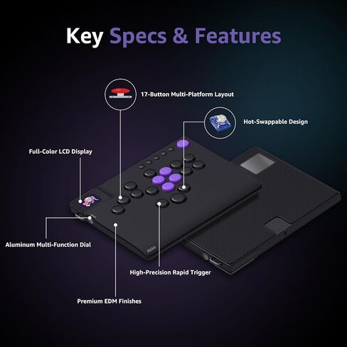 Akko FUNBOX Leverless Arcade Controller Hall Effect Hot Swap Fight Pad Multi‑Platform Compatible for Competitive Fighting Games in Saudi Arabia