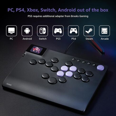 Akko FUNBOX Leverless Arcade Controller Hall Effect Hot Swap Fight Pad Multi‑Platform Compatible for Competitive Fighting Games in Saudi Arabia