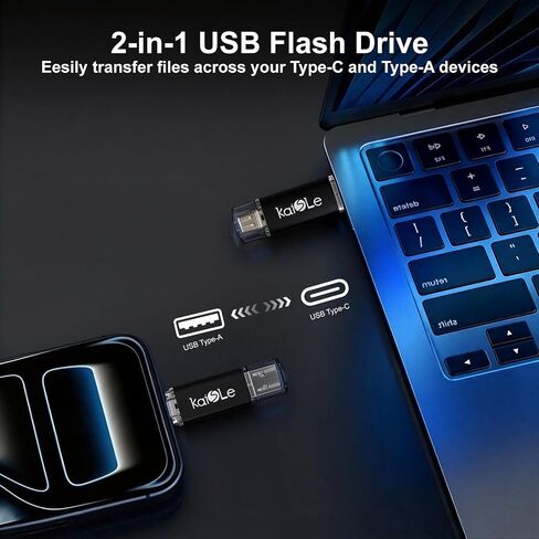 محرك أقراص فلاش مزدوج USB 3.2 الجيل الأول سعة 128 جيجابايت من النوع C in Kuwait