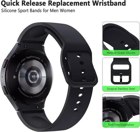 FanTEK Watch Band for Galaxy Watch 4 5 6 7 (40mm 44mm), Watch FE 40mm, Galaxy Watch 6 Classic (43mm 47mm), Galaxy Watch 5 Pro 45mm, Galaxy Watch 4 Classic (42mm 46mm), No Gap Replacement Strap in Saudi Arabia