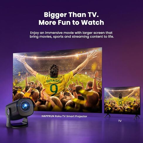 HAPPRUN Roku TV Smart Mini Projector with WiFi and Bluetooth for Portable in Saudi Arabia