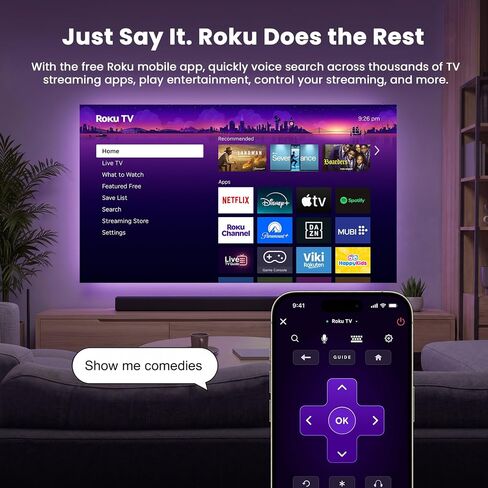 HAPPRUN Roku TV Smart Mini Projector with WiFi and Bluetooth for Portable in Saudi Arabia
