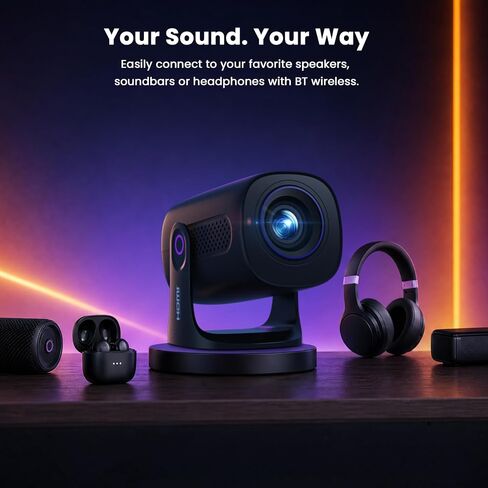 HAPPRUN Roku TV Smart Mini Projector with WiFi and Bluetooth for Portable in Saudi Arabia