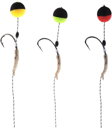 60pcs Carp Fishing Boilies Bait Foam Pop Up Boilies Ball Resembling Carp Hair Zig Rig Feeder Method Fishing Lures in Saudi Arabia
