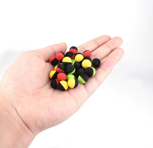 60pcs Carp Fishing Boilies Bait Foam Pop Up Boilies Ball Resembling Carp Hair Zig Rig Feeder Method Fishing Lures in Saudi Arabia