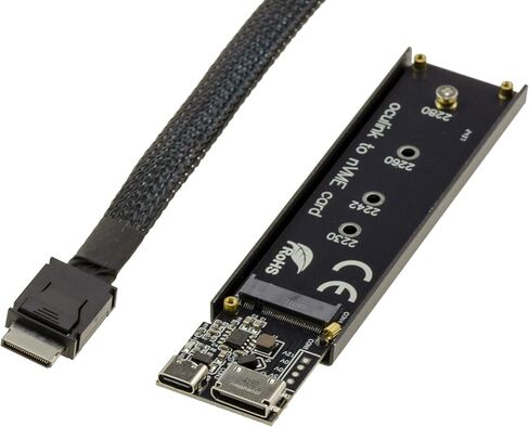 Kalea-INFORMATIQUE M.2 NVMe SSD (M-Key) to Oculink SFF-8612 PCIe 4.0 Compatible Enclosure with 40cm Cable in Kuwait