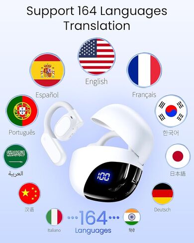 AI Translation Earbuds Real Time for Work Travel Study Entertainment Everyday Life White in Saudi Arabia