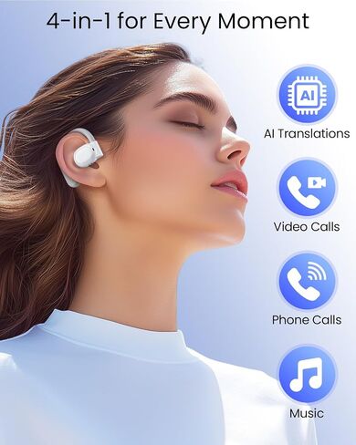 AI Translation Earbuds Real Time for Work Travel Study Entertainment Everyday Life White in Saudi Arabia