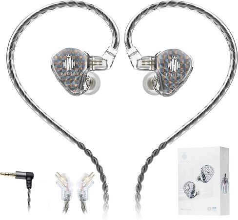 سماعات أذن Hidizs MS1 Galaxy IEM للألعاب - محرك مغناطيسي مزدوج لسماعات أذن سلكية بصوت ألعاب غامرة / ميكروفون داخلي / كابل ثنائي السنون قابل للفصل، قابس 3.5 ملم in Saudi Arabia
