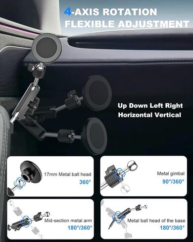 Magnetic Door Phone Holder for Tesla Model Y/3/Juniper/Highland 2021-2026, 【OEM-Style & Strong Magnet】 All-Metal Tesla Mount for iPhone 17/16/15/14/13/12, Tesla Accessories You Need in 2026 in Saudi Arabia