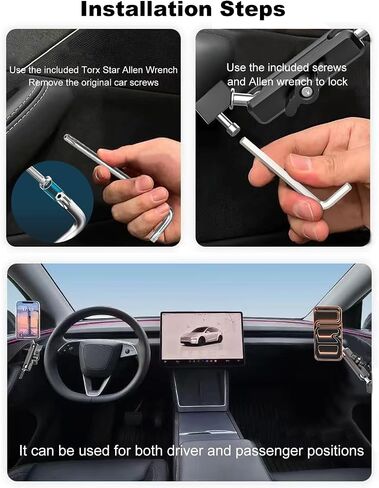 Magnetic Door Phone Holder for Tesla Model Y/3/Juniper/Highland 2021-2026, 【OEM-Style & Strong Magnet】 All-Metal Tesla Mount for iPhone 17/16/15/14/13/12, Tesla Accessories You Need in 2026 in Saudi Arabia