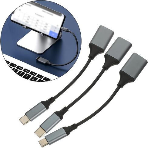 3 Pcs USB C to USB 3.0 Adapter Cable, 5gbps Otg Data Transfer, Black in Kuwait
