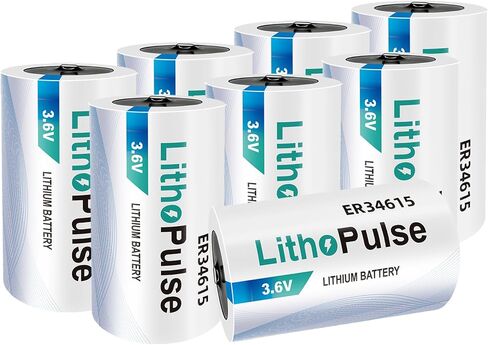LithoPulse 4 Pack ER34615 D Cell Batteries 3.6V D Size Battery 19000mAh in Saudi Arabia