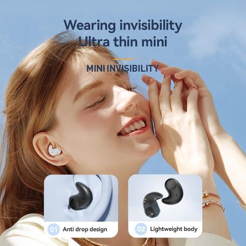 Bluetooth Earbuds,Wireless Sleep Ear Buds,Invisible Noise Cancelling Headphones,Bluetooth 5.4 Sleeping Headset for Side Sleepers Small Ears Canal,Discreet in-Ear Tiny Earphones,for Samsung/Android in Saudi Arabia