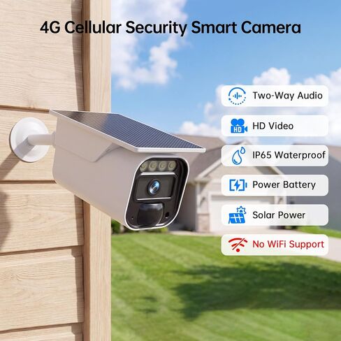 4G LTE Cellular Security Camera with Integrated Solar Panel, No WiFi Needed in Saudi Arabia