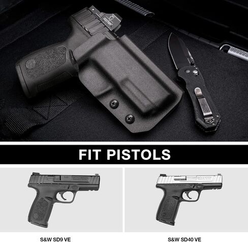 OWB Kydex Holster for S&W SD9 VE / SD40 VE, Red Dot Compatible, Right Hand Carry, US Kydex, Adjustable Retention in Saudi Arabia