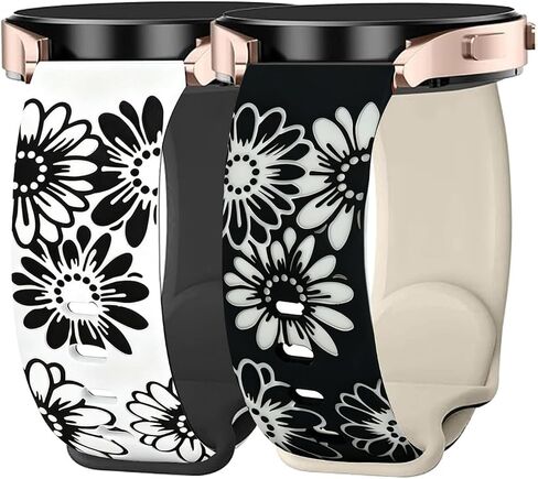 20mm Band for Garmin Vivoactive 5/6/Forerunner 165,Sunflower Engraved Women in Saudi Arabia