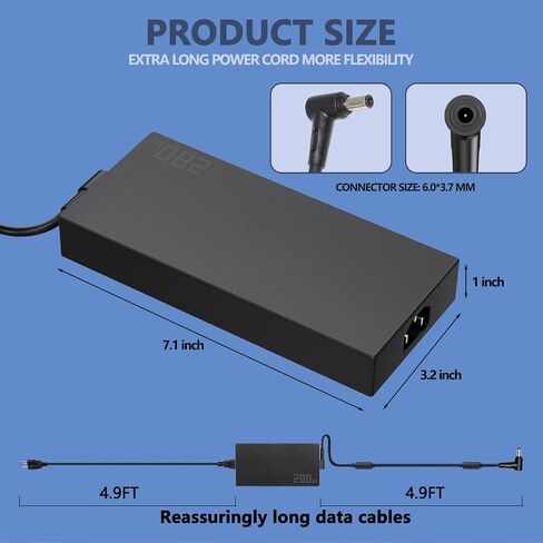 280W for Asus Laptop Charger 6.0 x 3.7MM Fit for ROG Strix,Zephyrus,TUF in Saudi Arabia