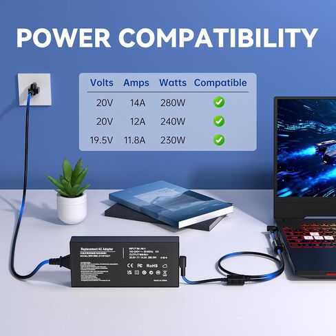 280W for Asus Laptop Charger 6.0 x 3.7MM Fit for ROG Strix,Zephyrus,TUF in Saudi Arabia