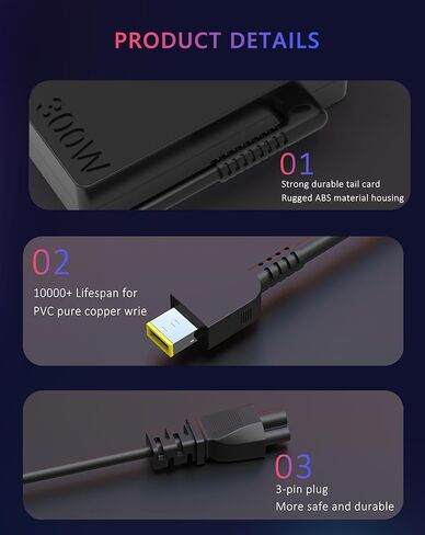 300W Gaming Laptop Charger Compatible with Lenovo Legion in Saudi Arabia