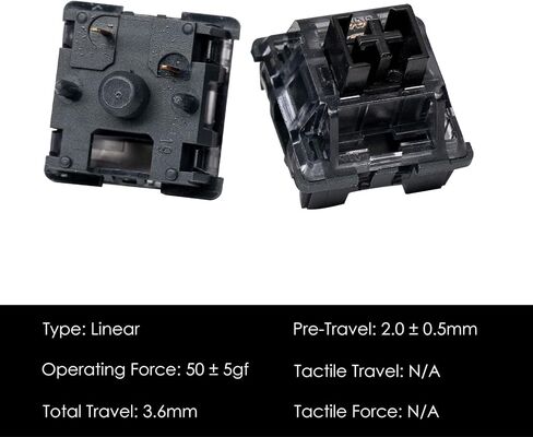 Akko V3 Creamy Black Pro Keyboard Switch with Dustproof Stem for Mechanical Gaming Keyboard, 5-Pin Linear Switches (45pcs) in Saudi Arabia