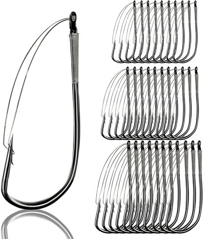 9KM DWLIFE Weedless Wacky Rig Hook, 30Pcs Wire Guard Bass Hook for Neko Rig in Saudi Arabia
