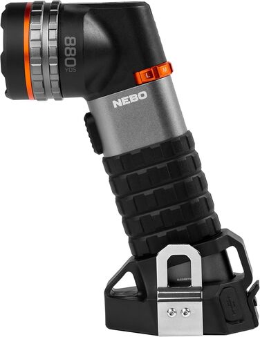NEBO Luxtreme Rechargeable Spotlight with Durable Anodized Aircraft-Grade Aluminum, USB Charging Cable and Batteries Included, Available in 1 Mile and 1/4 Mile Beam in Saudi Arabia