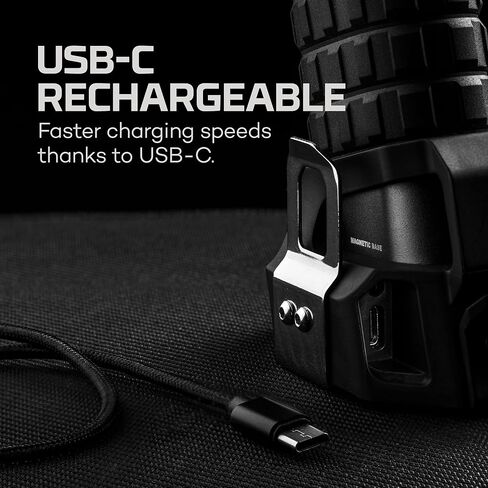 NEBO Luxtreme Rechargeable Spotlight with Durable Anodized Aircraft-Grade Aluminum, USB Charging Cable and Batteries Included, Available in 1 Mile and 1/4 Mile Beam in Saudi Arabia