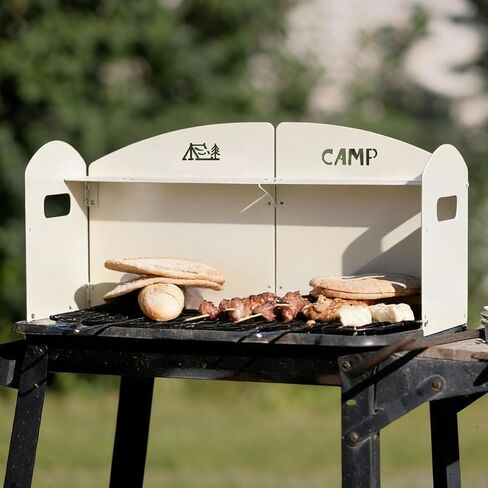 Camp Stove Windscreen, 4 Plates Camping Stove Windshield Folding Outdoor Picnic Cooker Wind Screen for Camping Burner, Backpacking, Butane, Alcohol Stoves Wind Shield - Heat-Resistant, Easy-Clean in Saudi Arabia