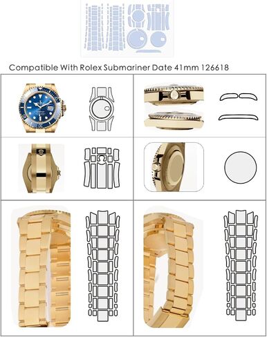 2Pack Protective Film for Rolex Submariner 41mm Ref. 126618. in Kuwait