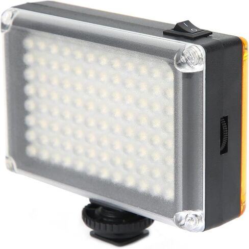 Portable LED Video Light for Camera, 96 LEDs Fill Lamp with Hot Shoe, 3 Power Modes, Soft Warm Light for Interview Photography in Kuwait