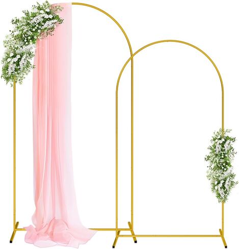 Pureegg White Arch Backdrop Stand Set, Metal, Set of 2, 7.2 ft and 6 ft in Saudi Arabia