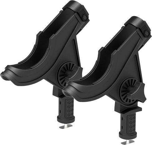 Huntury Kayak Track Fishing Rod Holder with Rubber Strap Easy Adjust and Remove, Compatible with Baitcasting and Spinning Reels, Track Mount Accessories, Kayak Fishing Accessories in Saudi Arabia