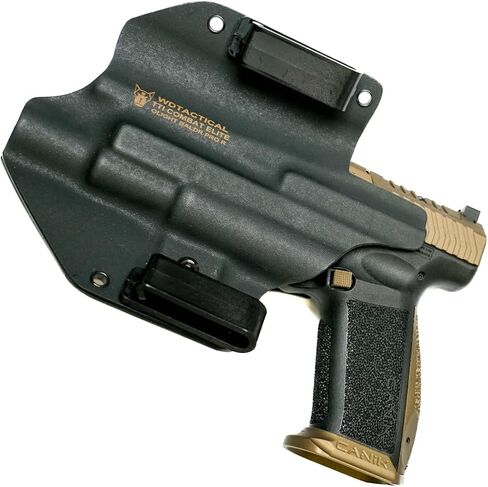 OWB Kydex Holster for Canik TTI Combat Taran Tactical Innovations with Olight Baldr Pro R | Right Hand | Light Bearing | Optic Ready RMR Cut | Adjustable Retention | Made in USA in Saudi Arabia