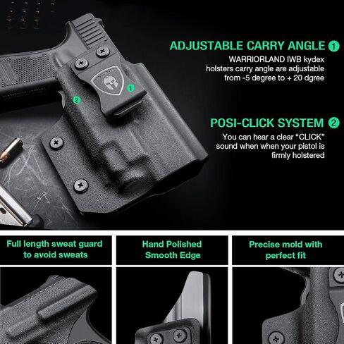 TSG Red Dot Compatible IWB Kydex RH Holster with Adjustable Cant & Retention Fits: Glock 19/Streamlight TLR-8 in Kuwait