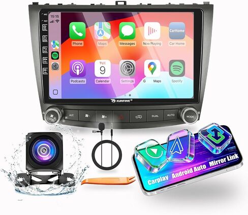 for Lexus is 250 2006-2013 Car CarPlay Android Auto Navigation Stereo GPS Radio Reverse Camera Display 10" IPS Touchscreen Headunit Tablet Pad Media Player, if Applicable Quad Core 2G+64G in Kuwait