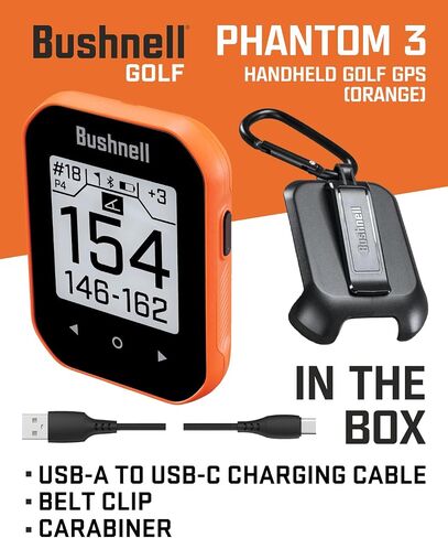 Bushnell Phantom 3 Slope GPS Golf Orange with Slope Technology, Touchscreen, Magnetic Cart Mount with Towel Bundle in Saudi Arabia