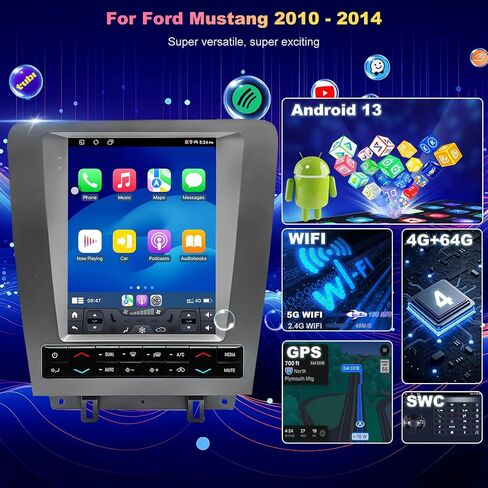 Car Radio for Ford Mustang 2010 2011 2012 2013 2014 9.7" Tesla Style Stereo in Saudi Arabia