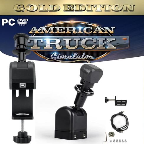 [Upgraded 2025 Leather Pattern ] PC USB Truck Handbrake with Clamp Optimized for ETS2/ATS For G27/G29/G920/G923/ ; For Thrustmaster T300 TGT American Truck Simulator handbrake (Black Leather Pattern) in Saudi Arabia